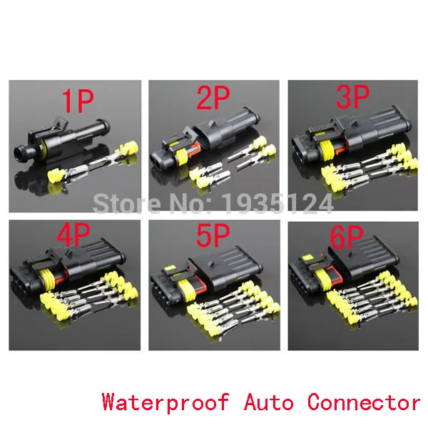 5sets Kit 1/2/3/4/5/6Pin AMP 1.5 Way Waterproof Electrical Wire Connector Plug car part shipping with registered | Обустройство дома