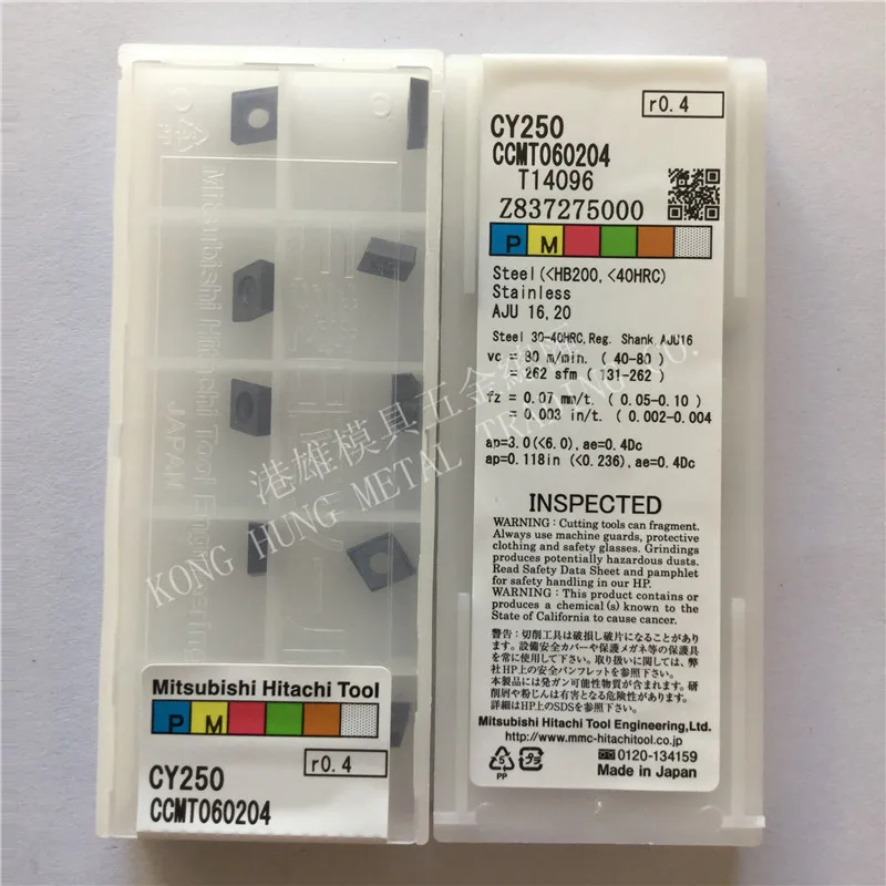 CCMT060204 CY250 Original Hitachi Carbide Inserts Milling Inserts Lathe
