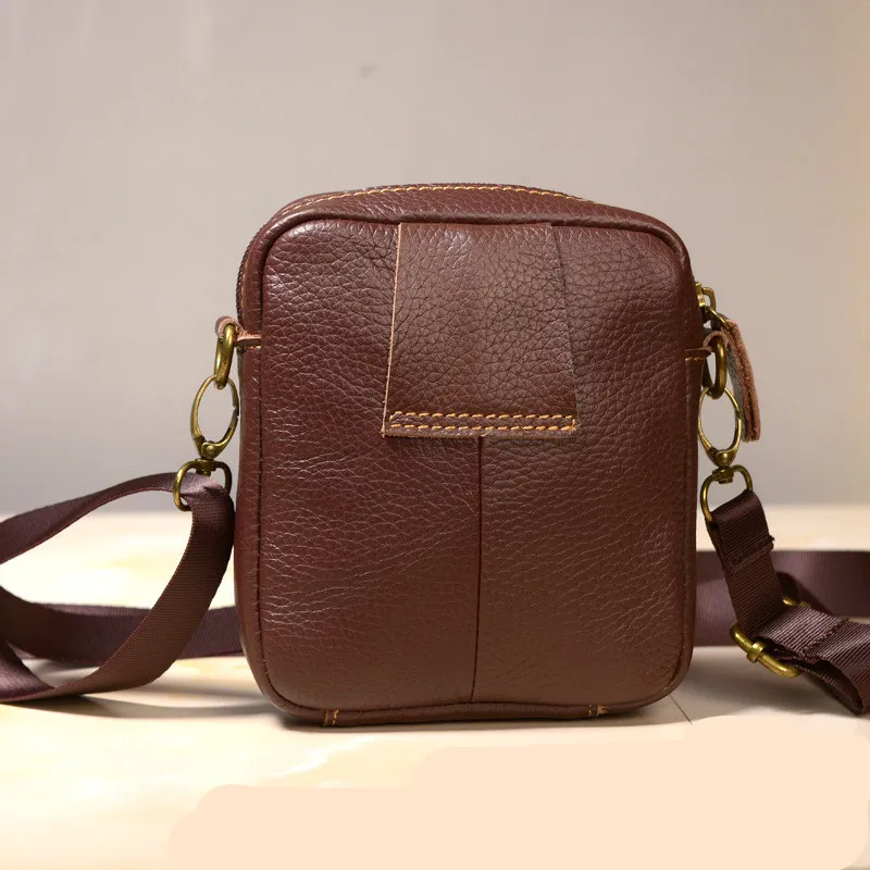 HUANILAI Men Genuine Leather Bags Crossbody Bags Small Shoulder Bags Waist Pack Phone Bags DD01 HUANILAI Men Genuine Leather Bags Crossbody Bags Small Shoulder Bags Waist Pack Phone Bags DD01