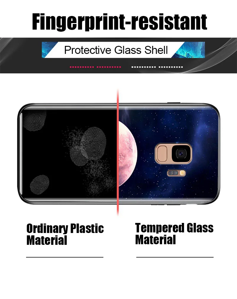 TOMKAS Tempered Glass Case For Samsung Galaxy S9 S9 Plus Silicone Coque Patterned Phone Cover Cases For Samsung Galaxy Note 8 (16)
