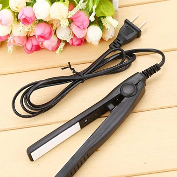 

1Pcs Mini Ceramic Hair Care Curl Straightener Flat Iron Perm Splint Tourmaline US Plug Curling Irons Styling Tools