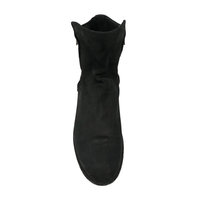 Version De Automne Européenne Rétro Bottes Zipper Chaussures Respirant Pour D'équitation Cuir Hiver Britannique Hommes En Basses Noir cLq54Aj3R