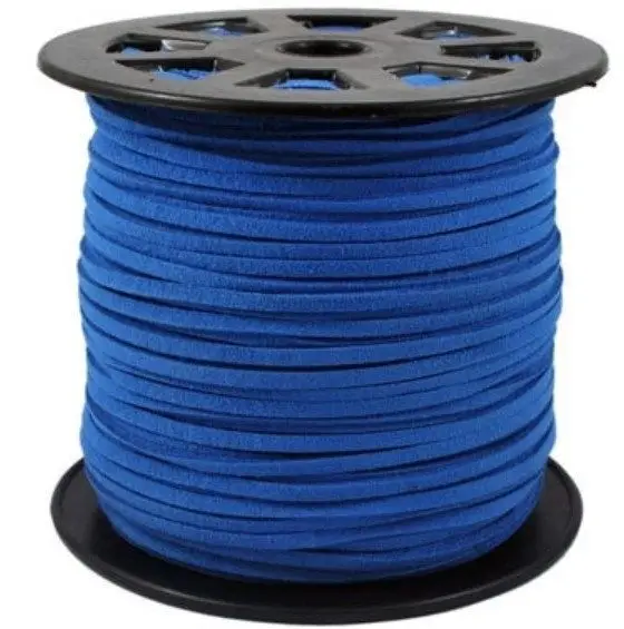 3 мм плоский шнур из искусственной замши шнурок кожаный шнур плоская веревка для модных мешки для браслетов Бахрома Кисточкой делая оптом - Цвет: blue