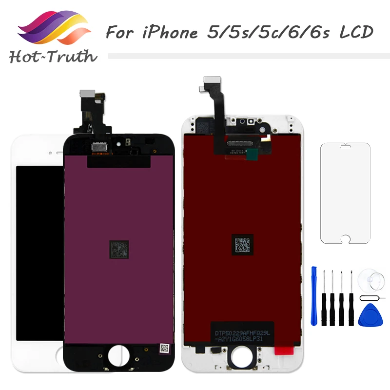 ЖК дисплей для iPhone 5 5s 5c 6 6s сенсорный экран с дигитайзером в сборе + закаленное