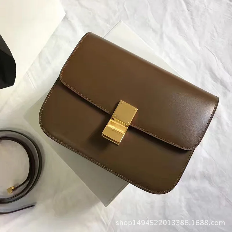 

Bags for Women 2019 Hand Curd Bean Curd Wrapped In Cubes Split Leather Single Shoulder Slanted Shoulder Flight Attendant's Bag