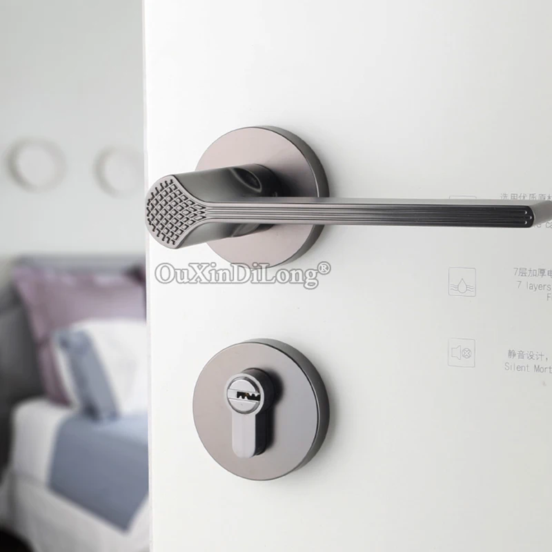 Stunning Designed European Mute Mortise Door Lock Set Interior Solid Wood Door Lock Living Room Bedroom Silent Door Lock
