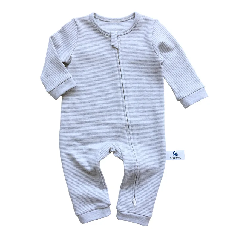 Г. Новая весенне-Осенняя детская одежда Джемперы для мальчиков, Детские костюмы Одежда для маленьких девочек от 3 до 12 месяцев - Цвет: grey striped