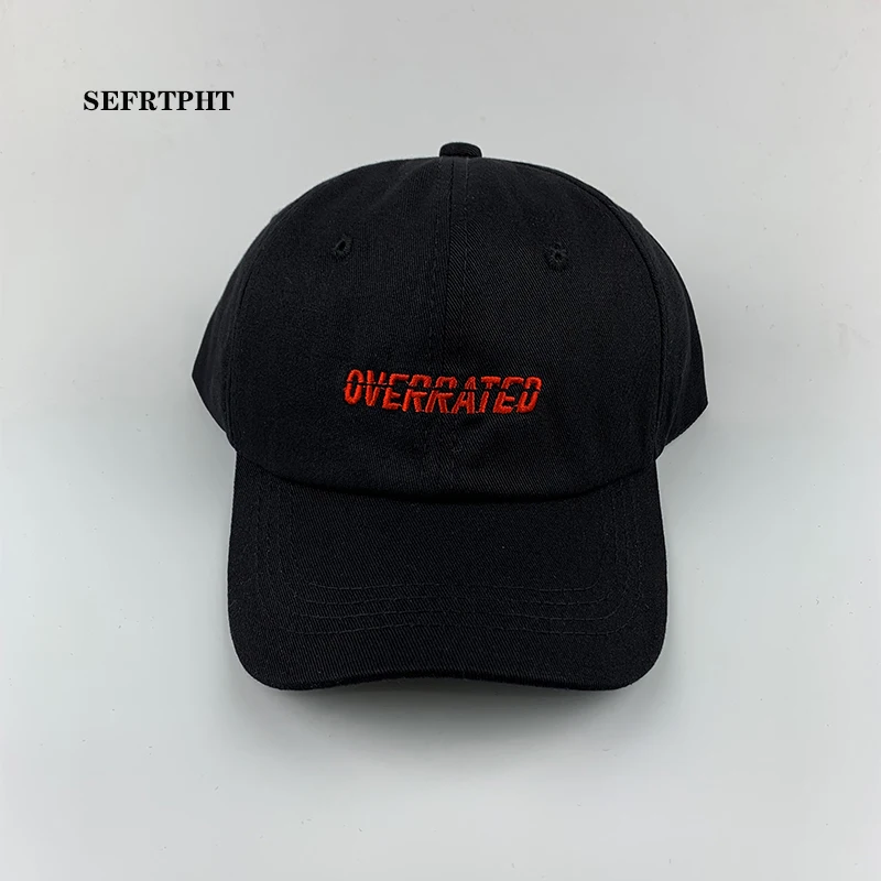 

2019 Summer Baseball Cap Overrated Embroidery 4 Colors Available Unisex Fashion Dad Hat Adjustable Cotton Snapback Hats Casual