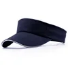 Summer 100% Cotton Visors Hat Women Men's Sandwich Bill Sun Visor Cap Golf Running Sports Black Orange Navy Sky Blue Red 3