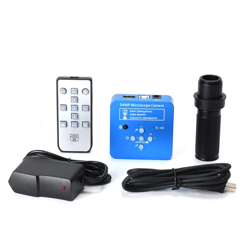  34MP 2K 1080P 60FPS HDMI USB Industrial Electronic Digital Video Soldering Microscope Camera Magnif