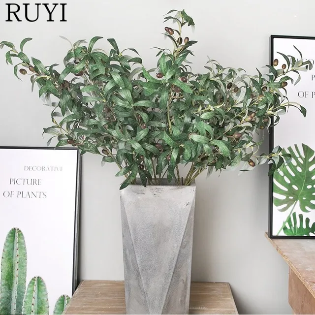 Simulation Large Olive Leaf Artificial Flowers Nordic ins Style ... Simulation Large Olive Leaf Artificial Flowers Nordic ins Style ...