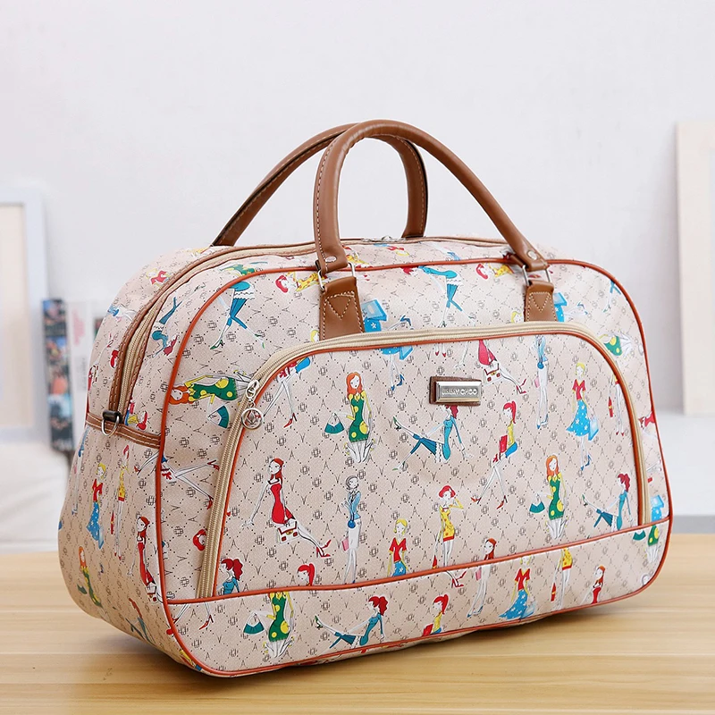 Pu Cartoon Printing Large Travel Bag 