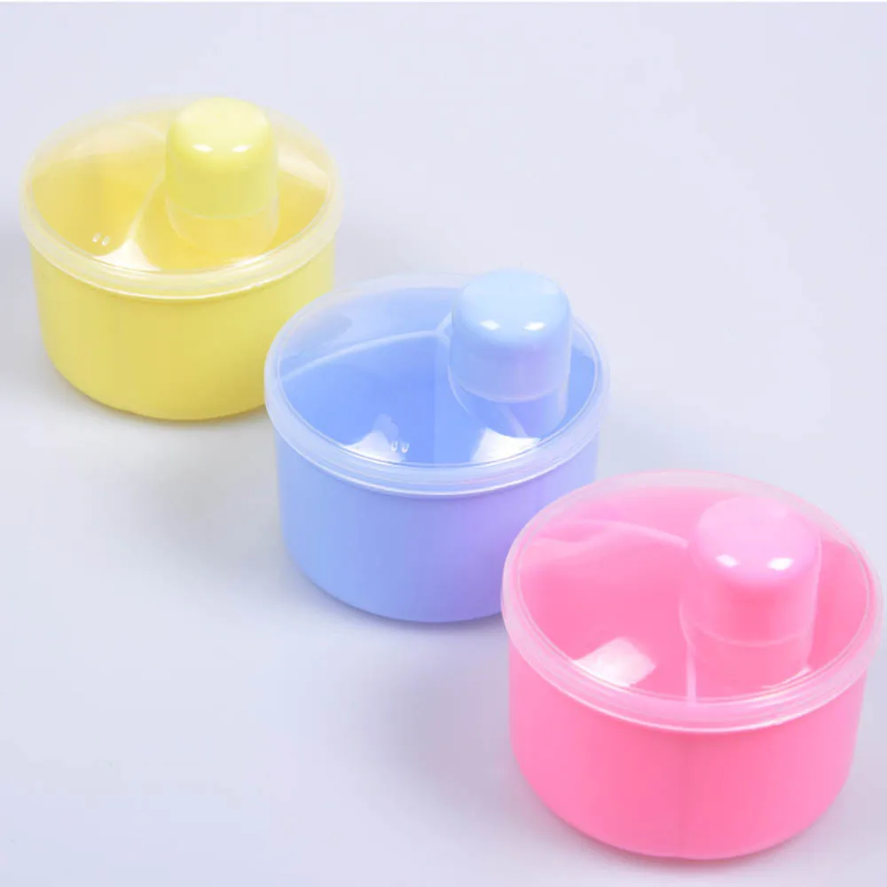 

1 PCS Baby Milk Powder Food Box Container Powder Formula Dispenser Containers Pot Box 3 Compartment Box Travel BB0059