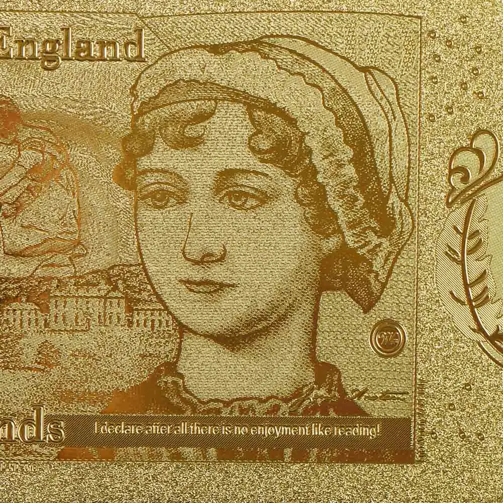 WR 10 фунтов Позолоченные фольга банкноты Англия Реплика бумажные деньги золотая Банкнота с COA рамка для сбора