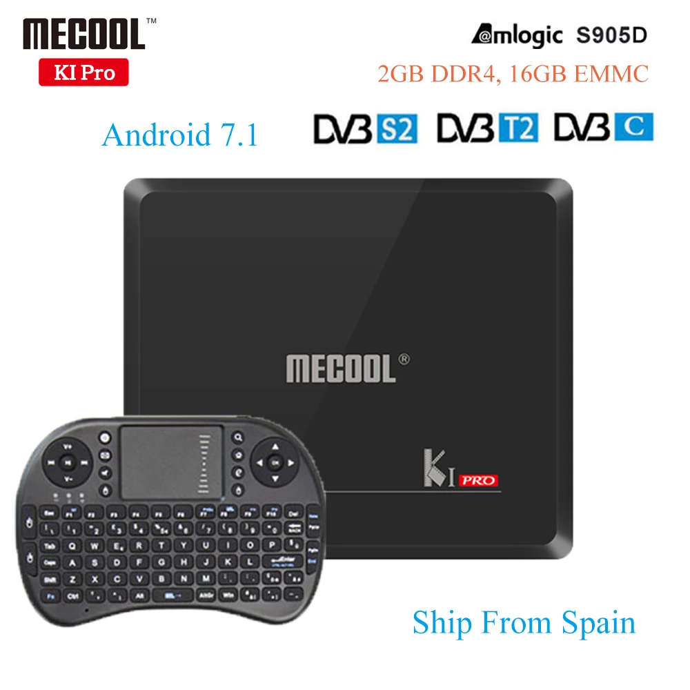 

MECOOL KI Pro Android 7.1 Tv Box 2G/16G DVB-S2/DVB-T2/DVB-C Amlogic S905D HD 4K BT4.1 Media Player KI PRO S2+T2+C Set Top Box