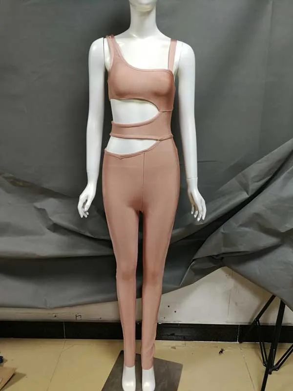 Celebrity kaki Ngiht Sangle Combinaisons Mode rouge Moulante Club Évider Noir Wholsale Femmes Bandage Sexy Élégant Xxnw4OrxAq