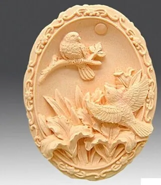 Silicone mold Lily and hummingbird DIY handmade soap mould font b food b font grade silicon