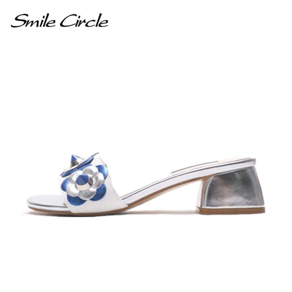 Smile Circle 2017 Summer Style Sandals For Women Floral Flowers Simple Platform Sandals Open 