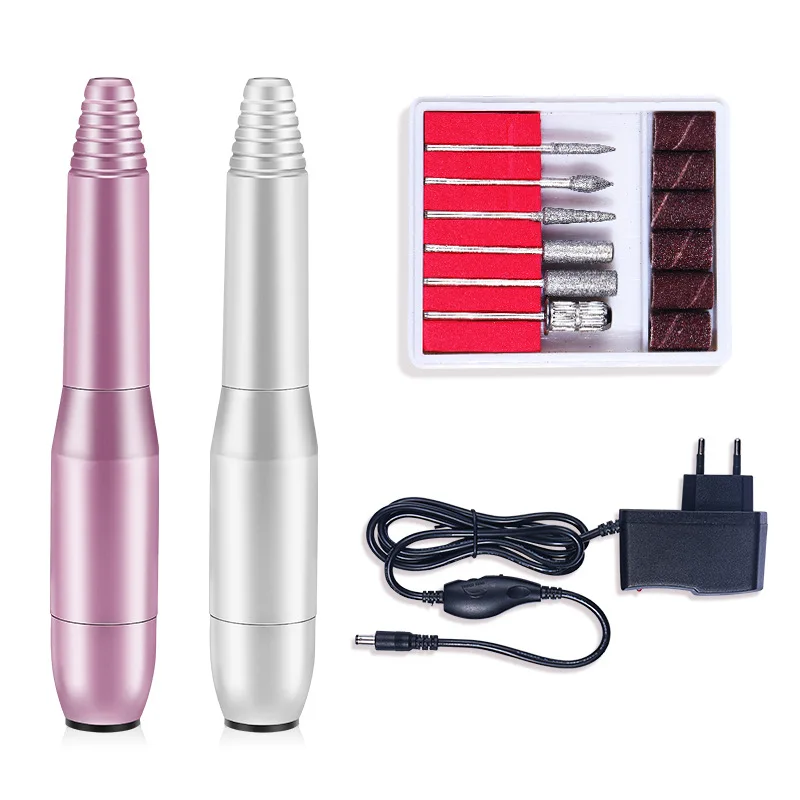 

1Set Electric Nail Art Kit Tips Polish Manicure Machine UV Gel Cuticle Removal Pen Pedicure 6 Bits Files Professional Tools New