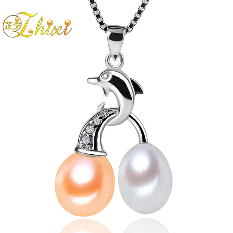 

Fine JEWELRY,Natural Pearl Pendant,Drop,9-10mm,Natural Freshwater Pearl, Unique Gift For Ladies,Free Shipping[Dolphin]