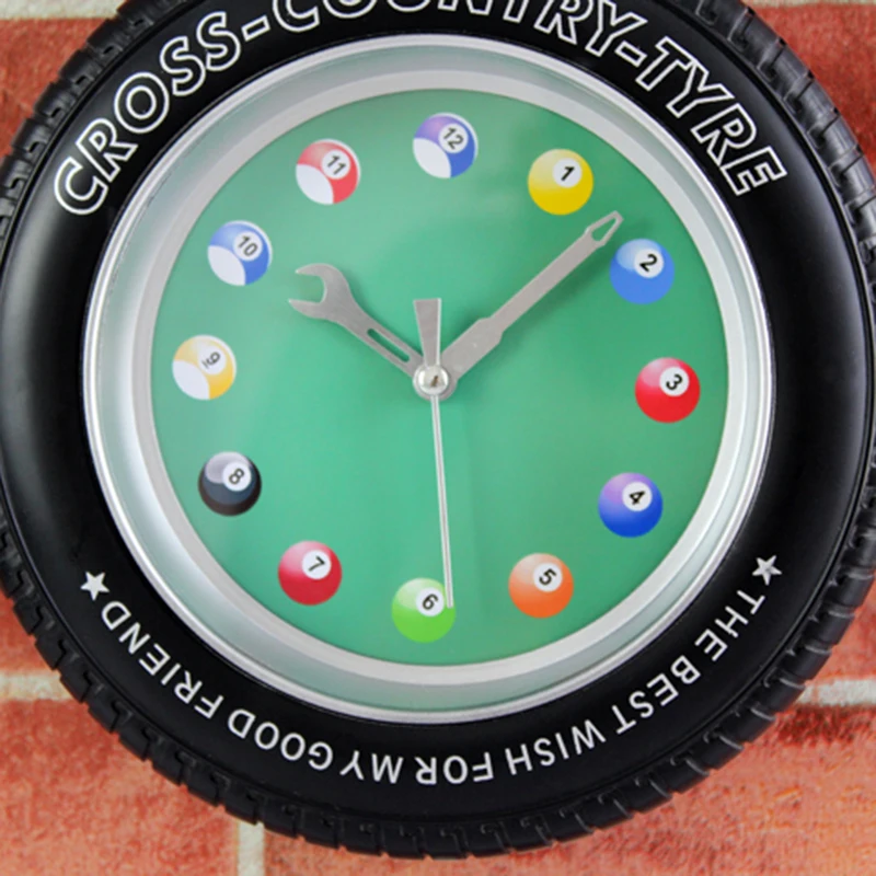 Creative Tire Bell Alarm Clock Cartoon Billiards Desk Table Stand Clock Round Mute Wall Clock Stand Clocks Students Gifts Creative Tire Bell Alarm Clock Cartoon Billiards Desk Table Stand Clock Round Mute Wall Clock Stand Clocks Students Gifts