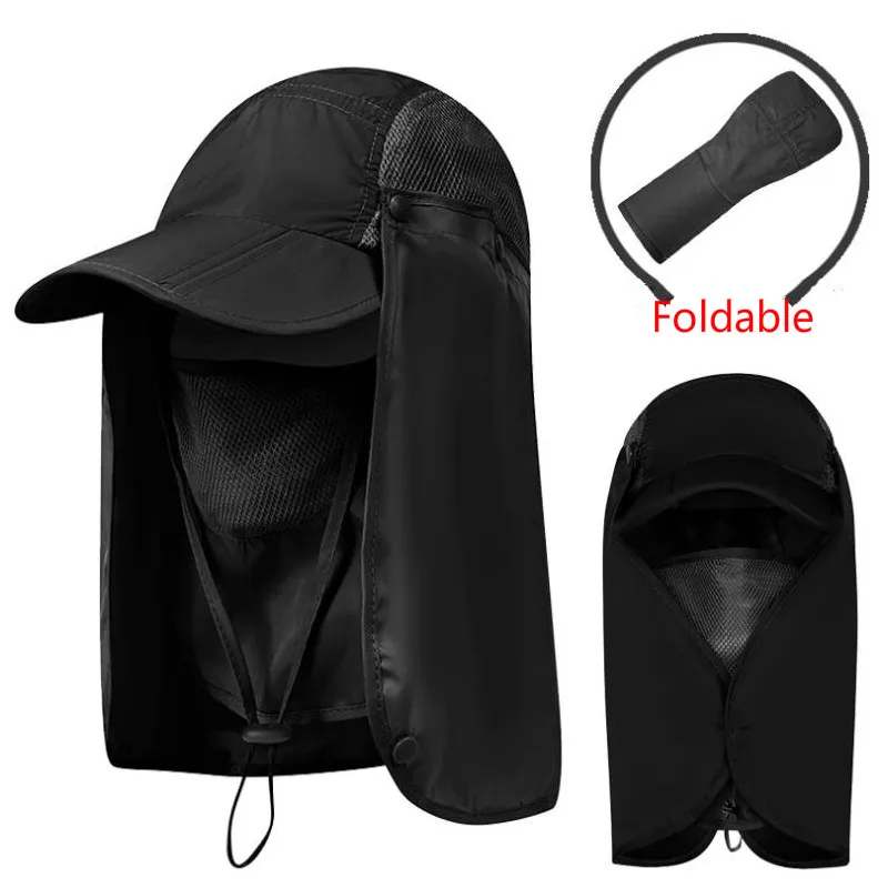 

Fisherman Cap For Women Men Outdoor Summer Face Veil Fishing Cap Sunscreen UV Protection Face Neck Cover Beach Bucket Hat Sunhat