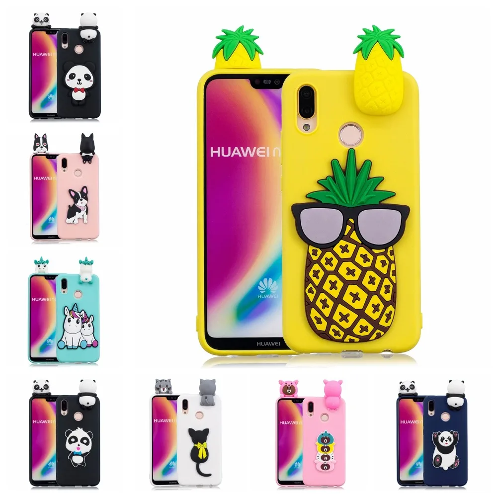

3D Cartoon Cat Panda Bear Phone Case on for Huawei p30 lite p20 pro mate 20 P smart honor 8x Y9 Y7 Cover Silicon Soft TPU Cases