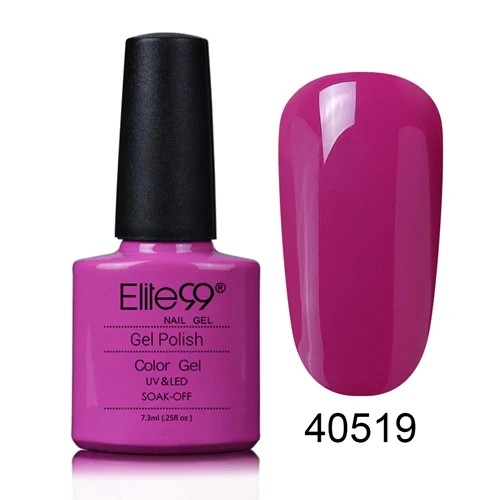 Elite99 7,3 мл замачиваемый лак для ногтей долговечный чистый цветной Гель-лак для ногтей, вылеченный УФ светодиодный Полупостоянный лак для ногтей - Цвет: 40519