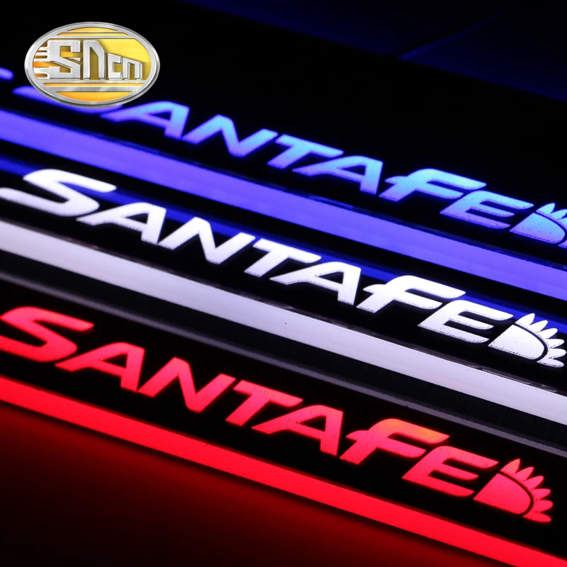  4PCS Acrylic Moving LED Welcome Pedal Car Scuff Plate Pedal Door Sill Pathway Light For Hyundai San - 32968258269