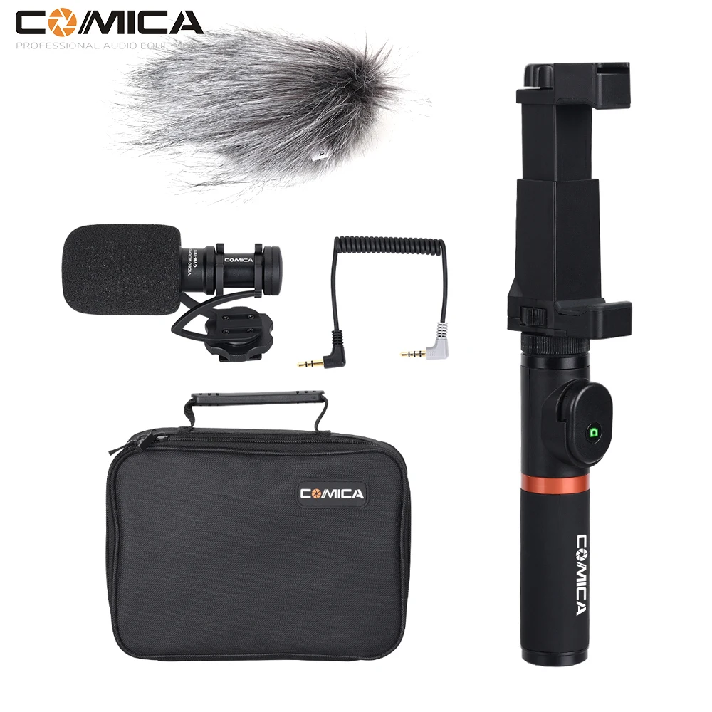 

COMICA Smartphone Video Microphone Kit Handle CVM-VM10-K3 Bluetooth Handle Grip Professional Microphone Recording for iPhone