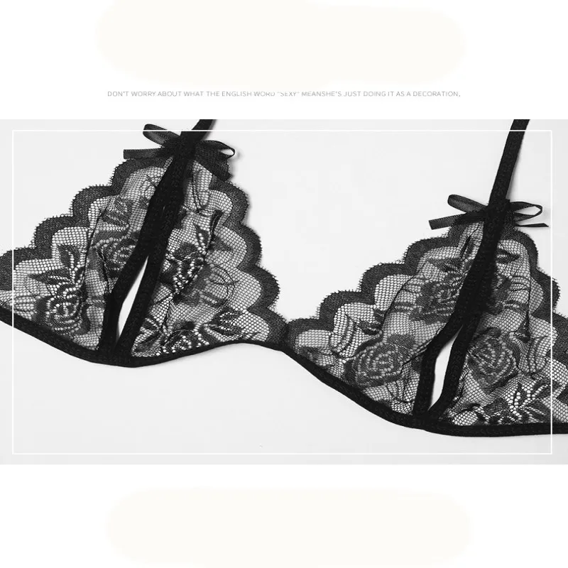 Lace Transparent Push Up Bras Women Lingerie Set Sexy Porno Bralette Set Erotic Lingerie Femme Wire Free Underwear Bra+Set Women