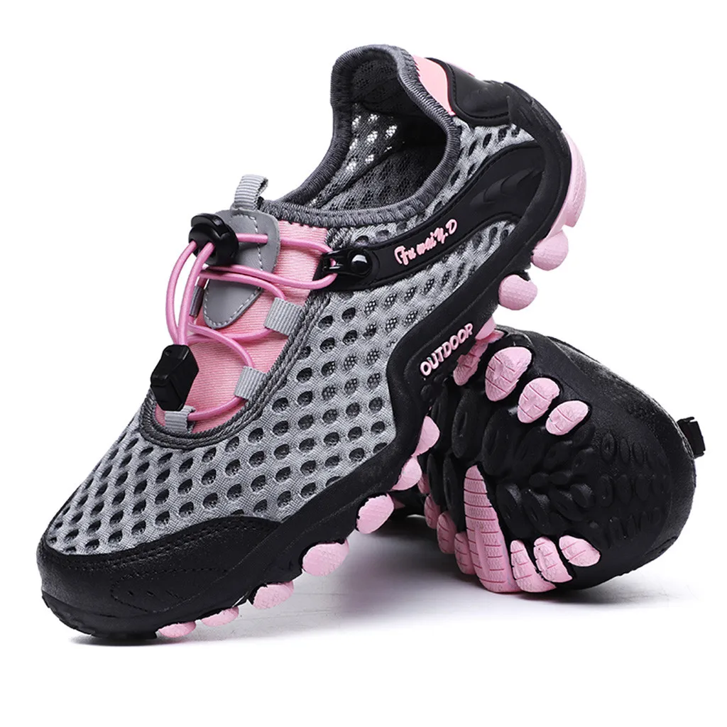 Letter Print Summer Beach Sneakers Elastic band Women's Shoes Water Sports Seaside Beach Surfing Flat Footwear US Code J26