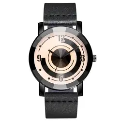 Мода 2019 для мужчин высокого класса простой кварцевые часы с ремешком водостойкий Дата спортивный кожаный ремешок Кварцевые relogio masculino