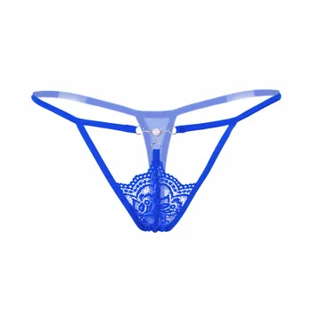 

Sexy Women's Lace Pearl Low-Waist Seamless Hollow Panty Briefs Underwear girl Thongs Flowers Lace Pants