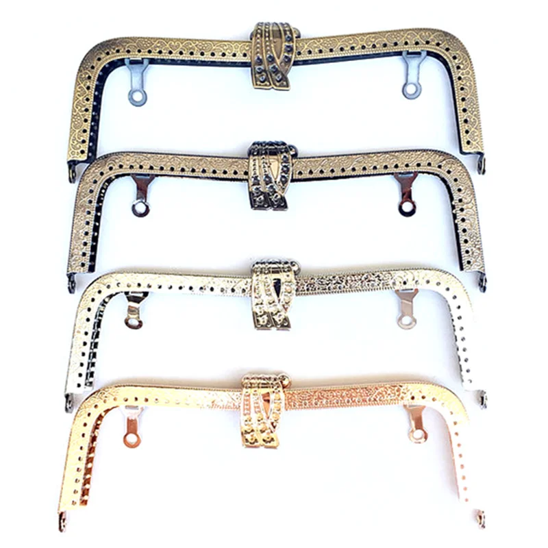 

5Pcs Leaf Flower Concave Rectangle Metal Frame Kiss Clasp Lock Bag Purse Handbag Handle Parts Accessories 20cm