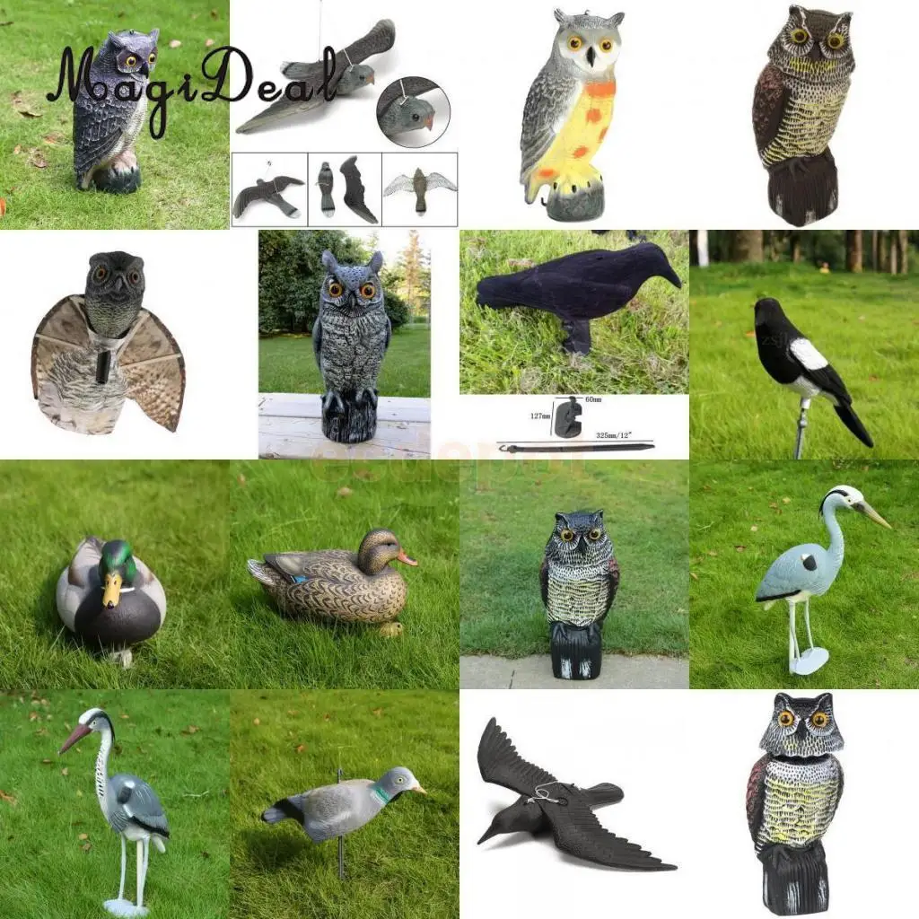 MagiDeal Realistic Owl Bird Duck Crow Hawk Pigeon Decoy Pest Control