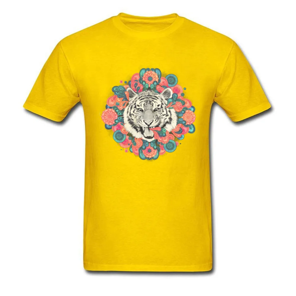 Tops T Shirt bengal mandala Summer Newest Casual Short Sleeve All Cotton Round Collar Boy T-Shirt Casual Tee Shirts bengal mandala yellow
