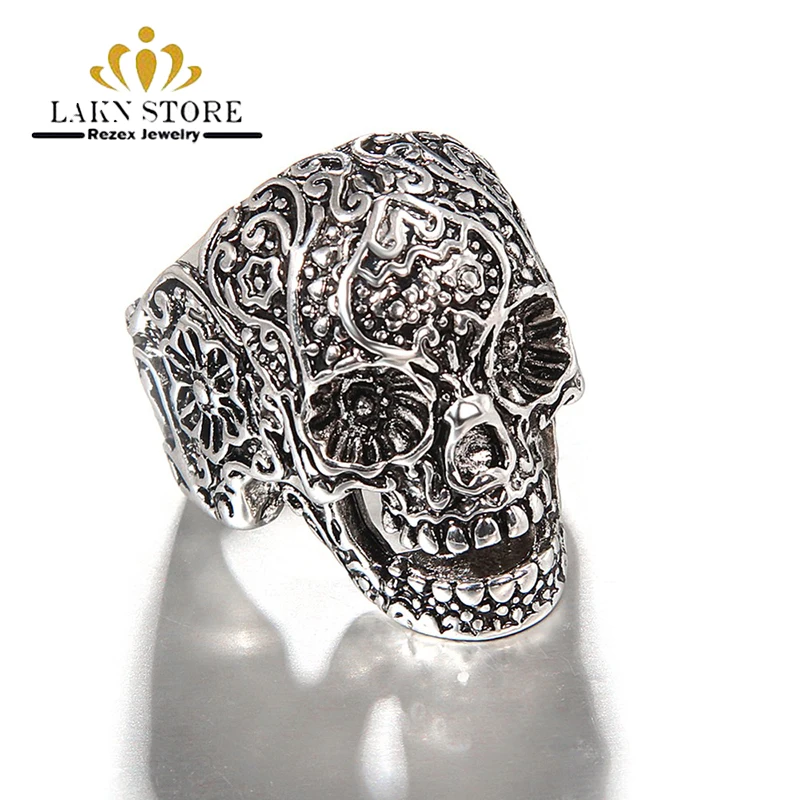 

Bague homme Vintage Punk Silver Skeleton Ring Women Men Halloween Rings Christmas Gifts For Children Boys Girls Skull Rings