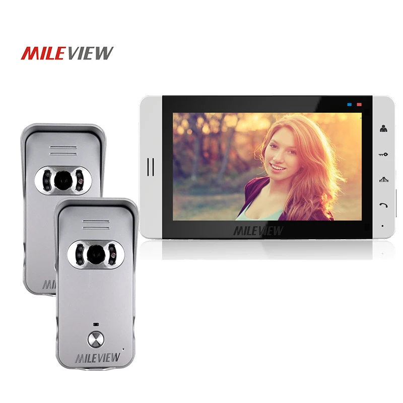 

FREE SHIP New Home Security 7" Wired Video Door Phone Intercom System Kit + 1 White Monitor + Two Night Vision Outdoor Camera