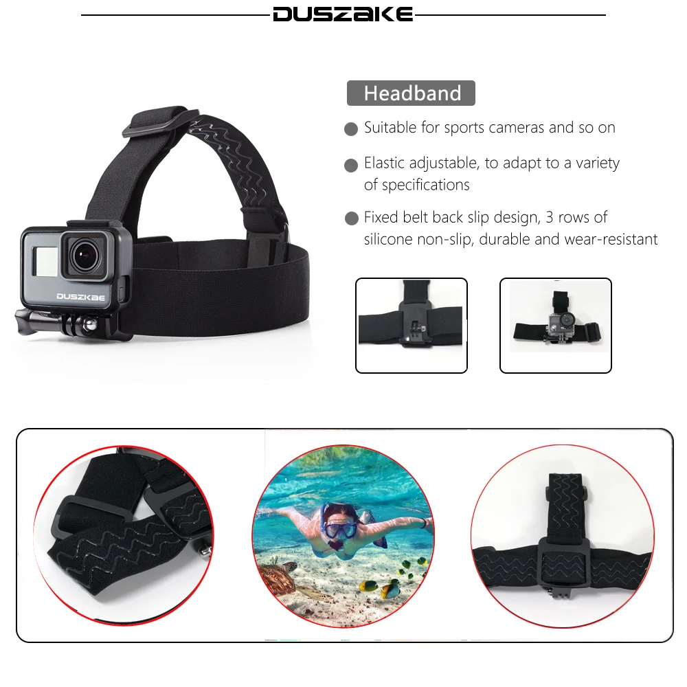 Комплект аксессуаров DUSZAKE CG1 для Gopro ремешок Go pro Hero 5 Xiaomi Yi 4K крепление набор 6|Чехлы