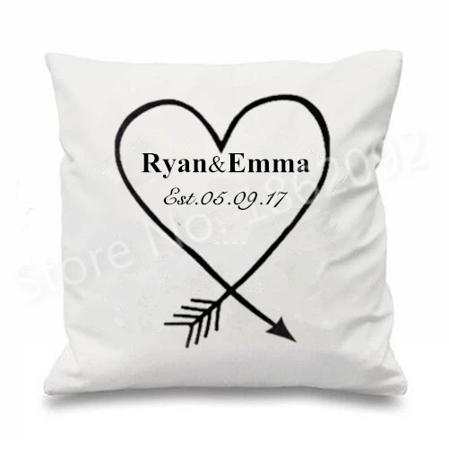 Personnalise Mariage Anniversaire Cadeaux Coeur Fleche Housse De