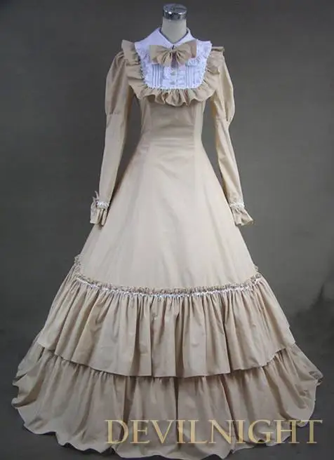 Может быть на заказ черный длинный рукав хлопок 18-я викторианская готика Лолита платья для женщин