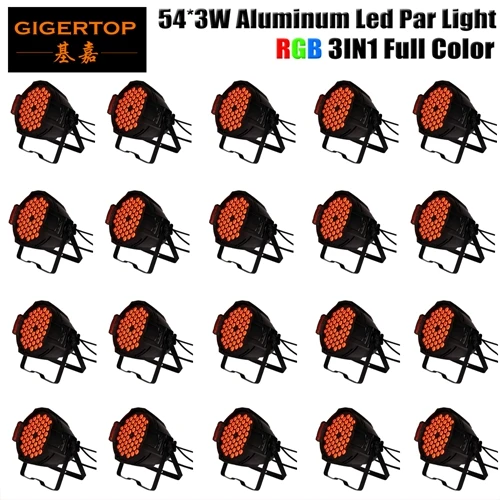 TIPTOP TP-P54B полный Цвет 54x3 W Алюминий Led Par света RGB 3IN1 Цвет смешивания бесшумный охлаждающий вентилятор Алюминий кронштейн противоударный чехол - Цвет: 20