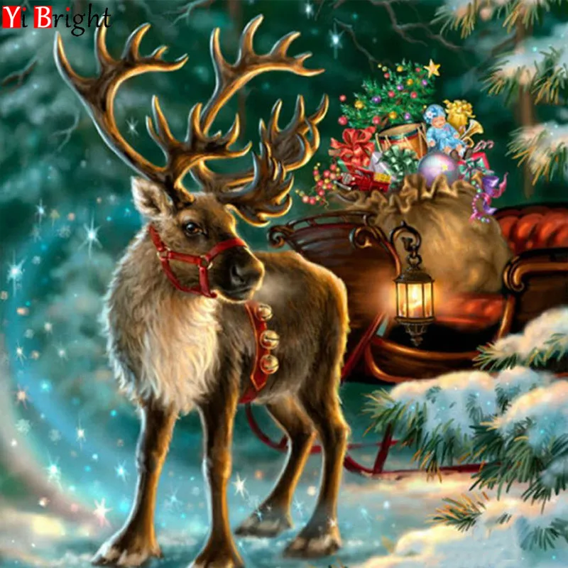 

Diamond Painting Animal Picture of Rhinestones DIY Diamond Embroidery Christmas Series Handicraft Full Square Drill Home XY1