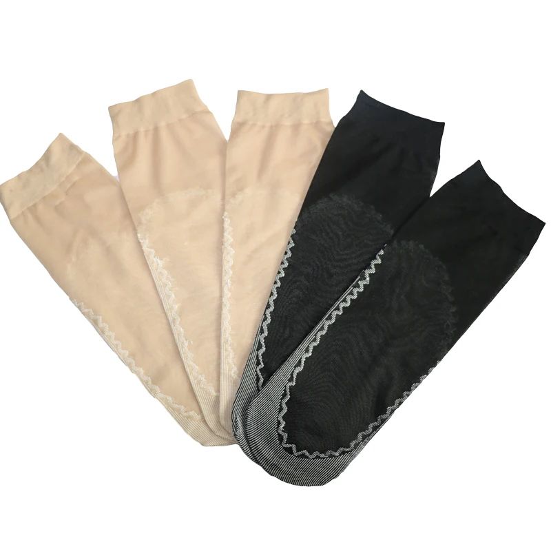 Skritts 5 пар летние пикантные Прозрачные шелковые носки для Для женщин ультратонкие прозрачные высокие эластичные черный нейлон короткие