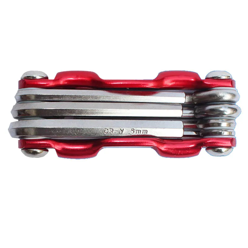 Folding Hex Key Set Slotted Phillips Screwdriver Set Key Hexagonal Wrench Screwdriver Bicycle Repair Tool Hex Wrench Red