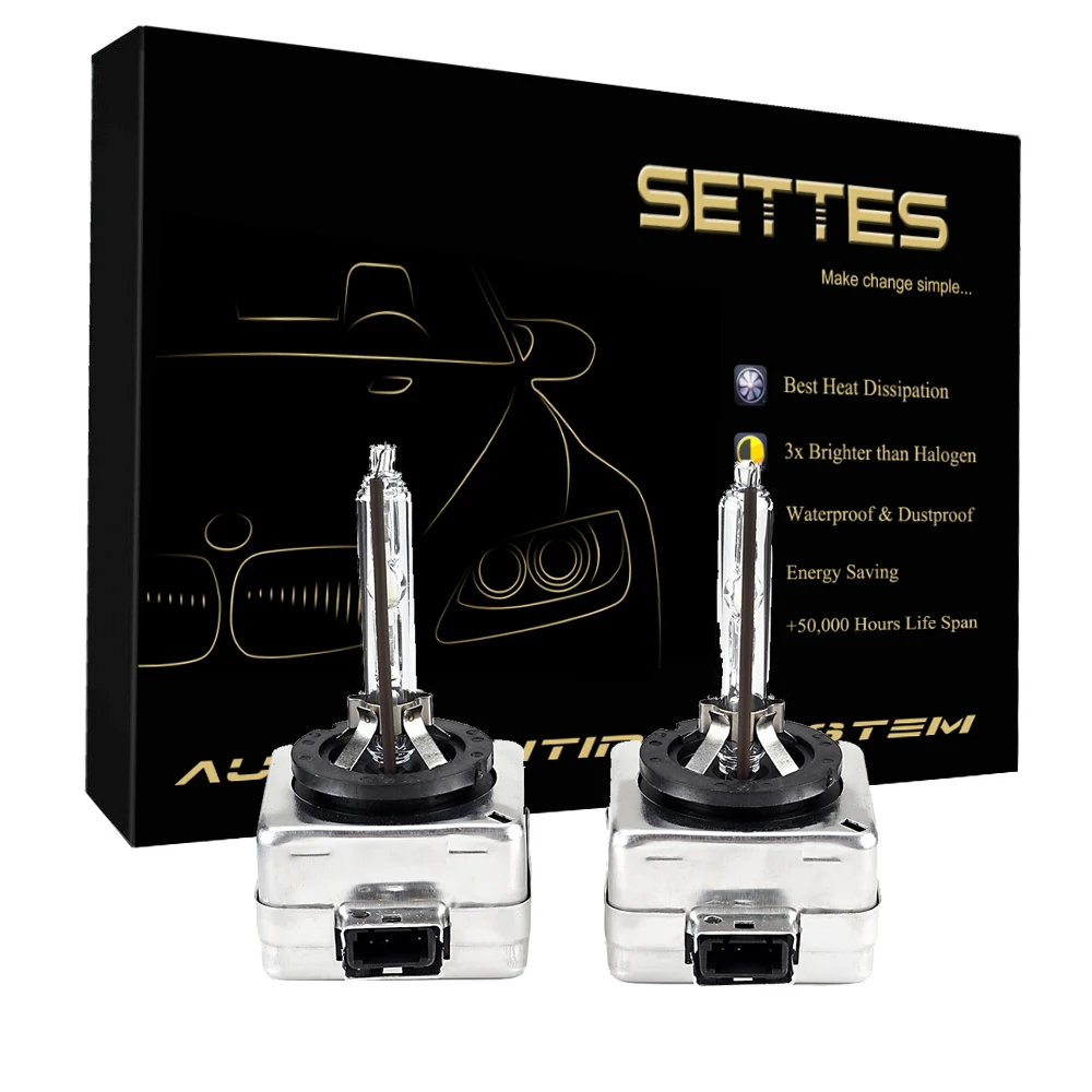 

2 x D3S Genuine SETTES XENON BULB REPLACEMENT FOR PHILIPS GE 4300K