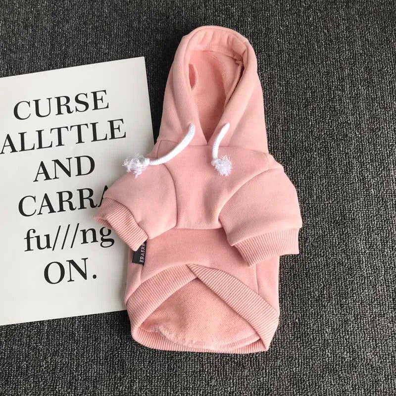 Pink HSWLL одежда для домашних животных Шу хлопок плюс тонкий бархат Теплый свитер щенок Французский бульдог - Цвет: Pink