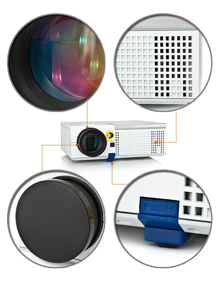 ByJoTeCH RS580 WIFI LED projector 1080P Proyector Android 6.0 Bluetooth With Tripod 10m HDMI Curtain Wall Bracket