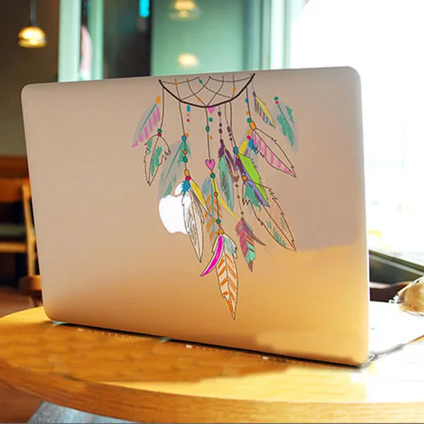 Colorful Dreamcatcher Wind Chimes Indian Feather Vinyl Decal Laptop